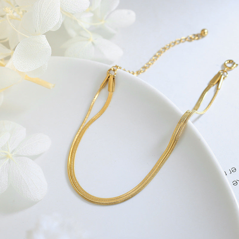 Classia Double Layer Golden Bracelet - emmy-rae-jewels.com