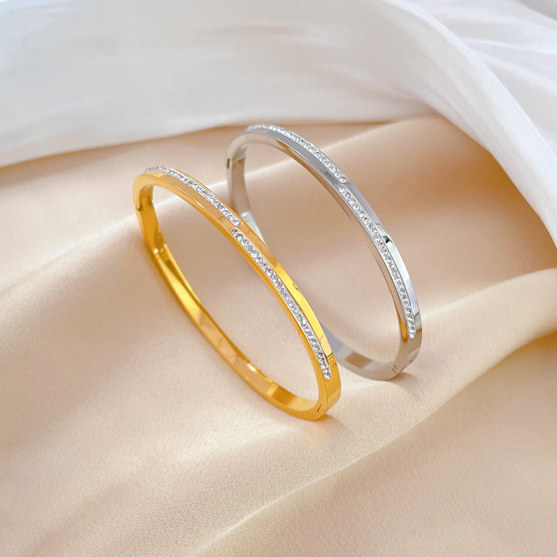 Aera Crystal Gold Bangle - emmy-rae-jewels.com