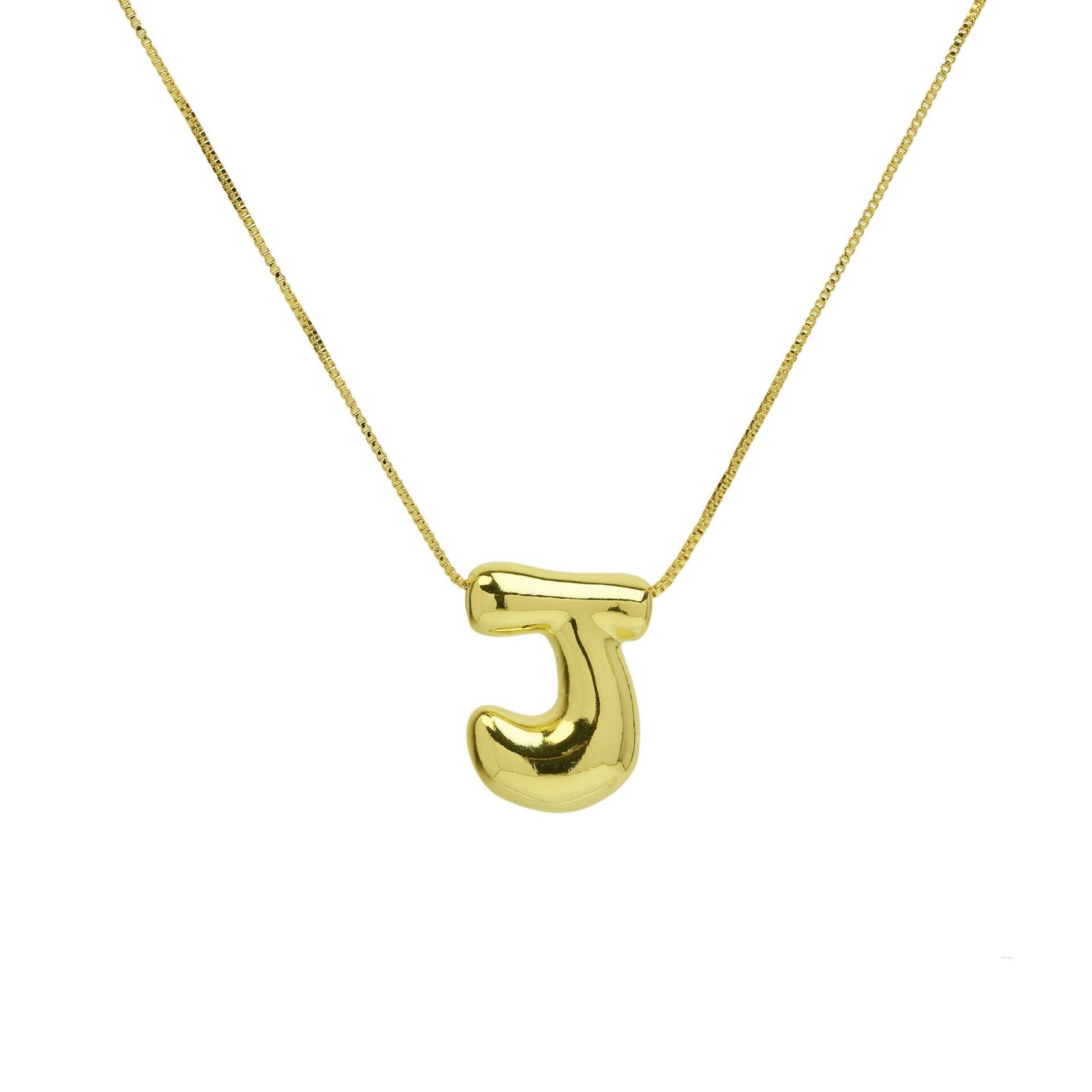 Mini Gold Bubble Initial Necklace