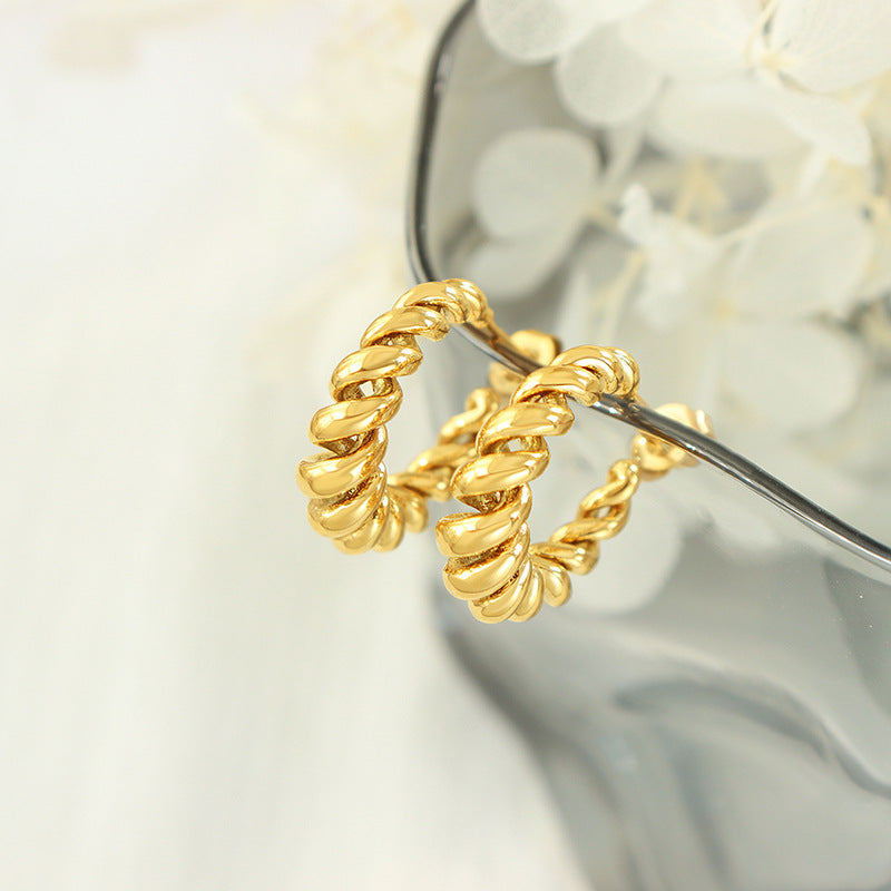 Aurum Golden Twist Earrings - emmy-rae-jewels.com