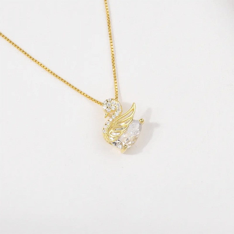 Crystal Swan Necklace - emmy-rae-jewels.com