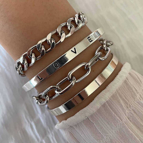 Sophisticated White Gold Elan Mercer Bracelet Set