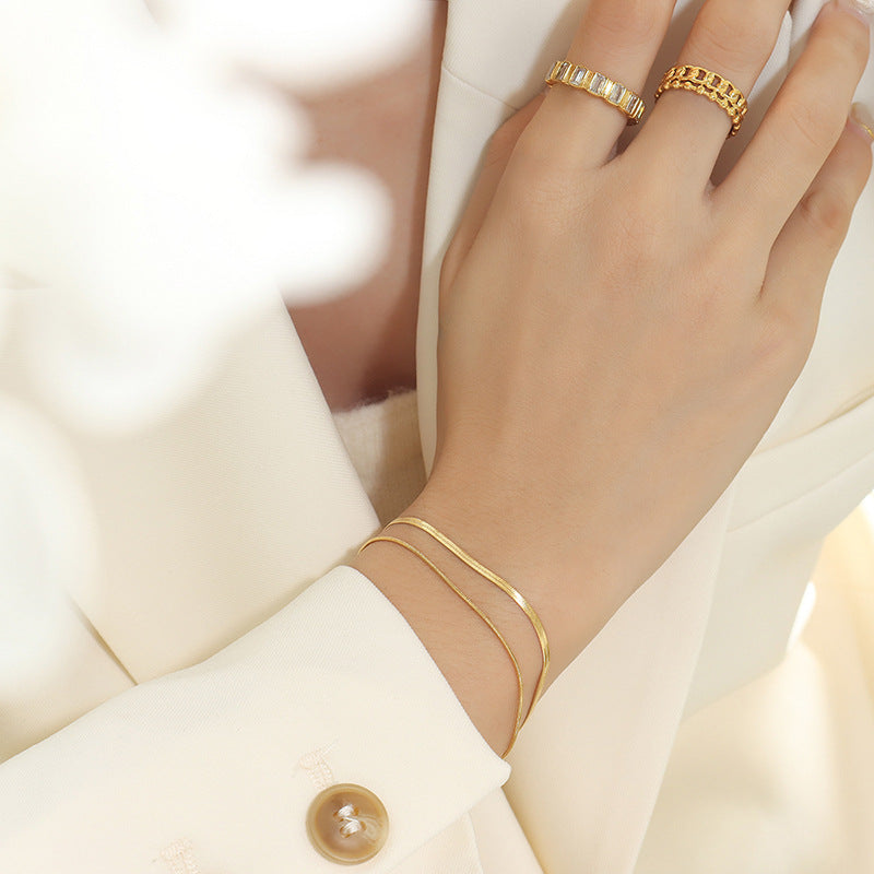 Classia Double Layer Golden Bracelet - emmy-rae-jewels.com