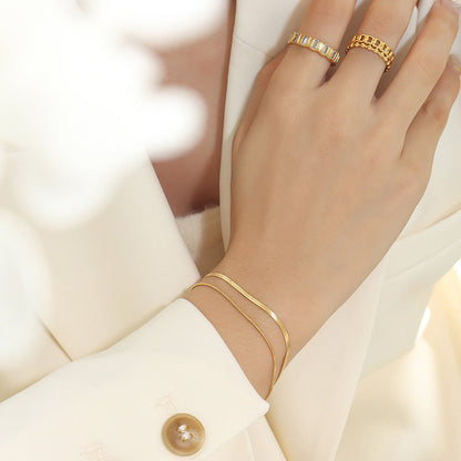 Classia Double Layer Golden Bracelet - emmy-rae-jewels.com