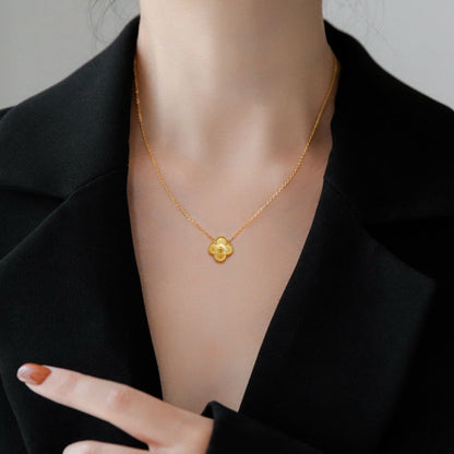 Dupont Gold Clover Necklace - emmy-rae-jewels.com