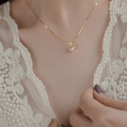 Crystal Swan Necklace - emmy-rae-jewels.com
