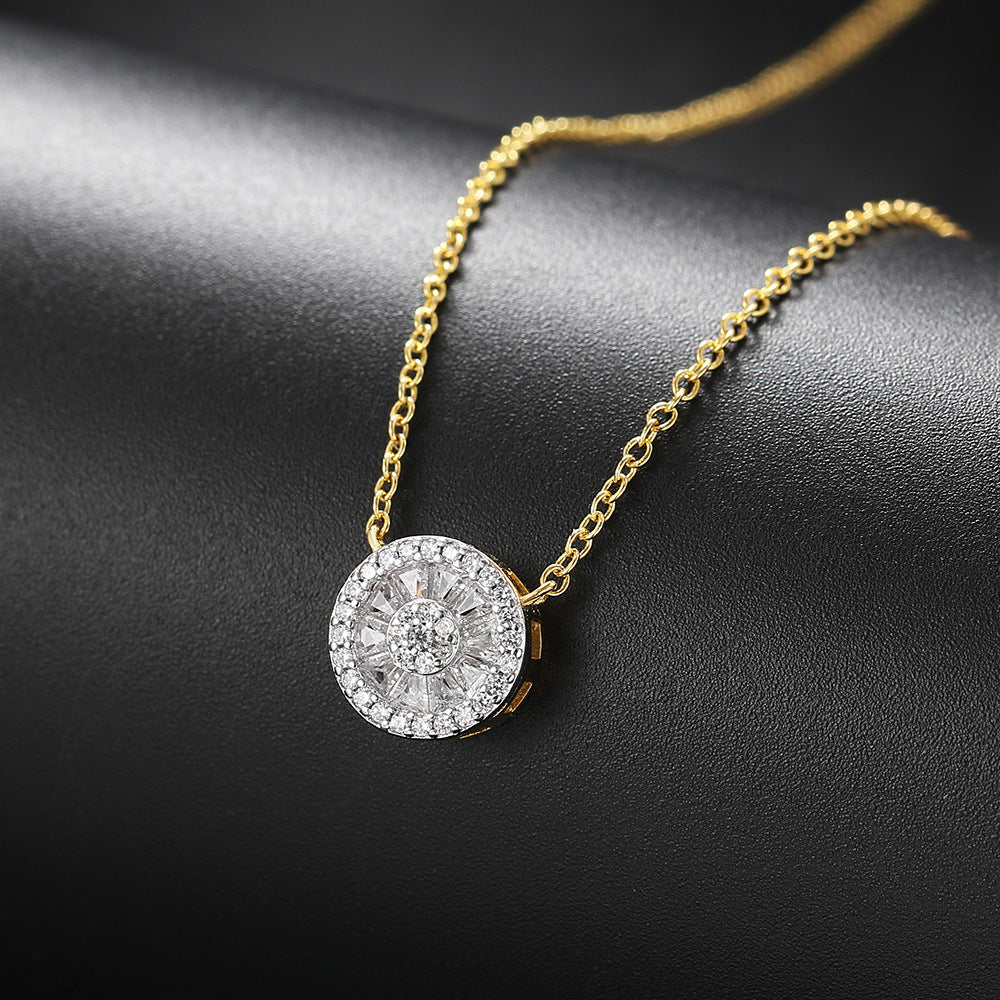 Anne-Marie Round Crystal Gold Necklace - emmy-rae-jewels.com