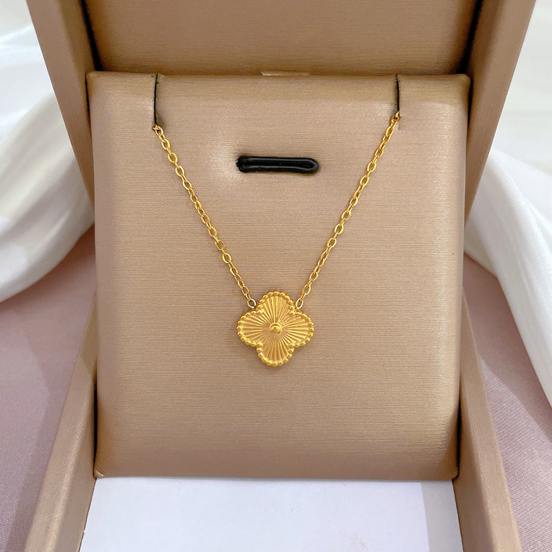 Dupont Gold Clover Necklace - emmy-rae-jewels.com