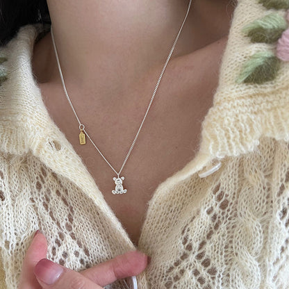 Bria Silver Teddy Pendant - emmy-rae-jewels.com