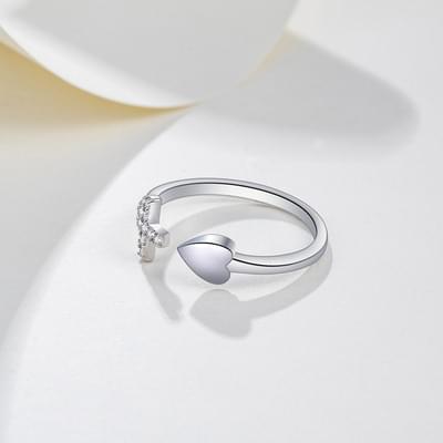 Cross Heart Open Ended Ring - emmy-rae-jewels.com
