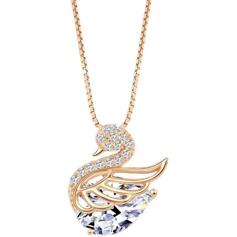 Crystal Swan Necklace - emmy-rae-jewels.com