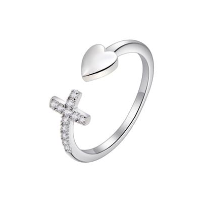Cross Heart Open Ended Ring - emmy-rae-jewels.com