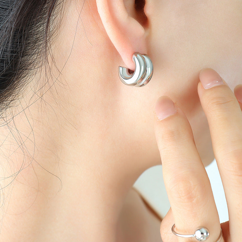 Amarite Double Loop Gold Earrings - emmy-rae-jewels.com