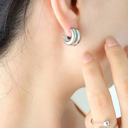 Amarite Double Loop Gold Earrings - emmy-rae-jewels.com