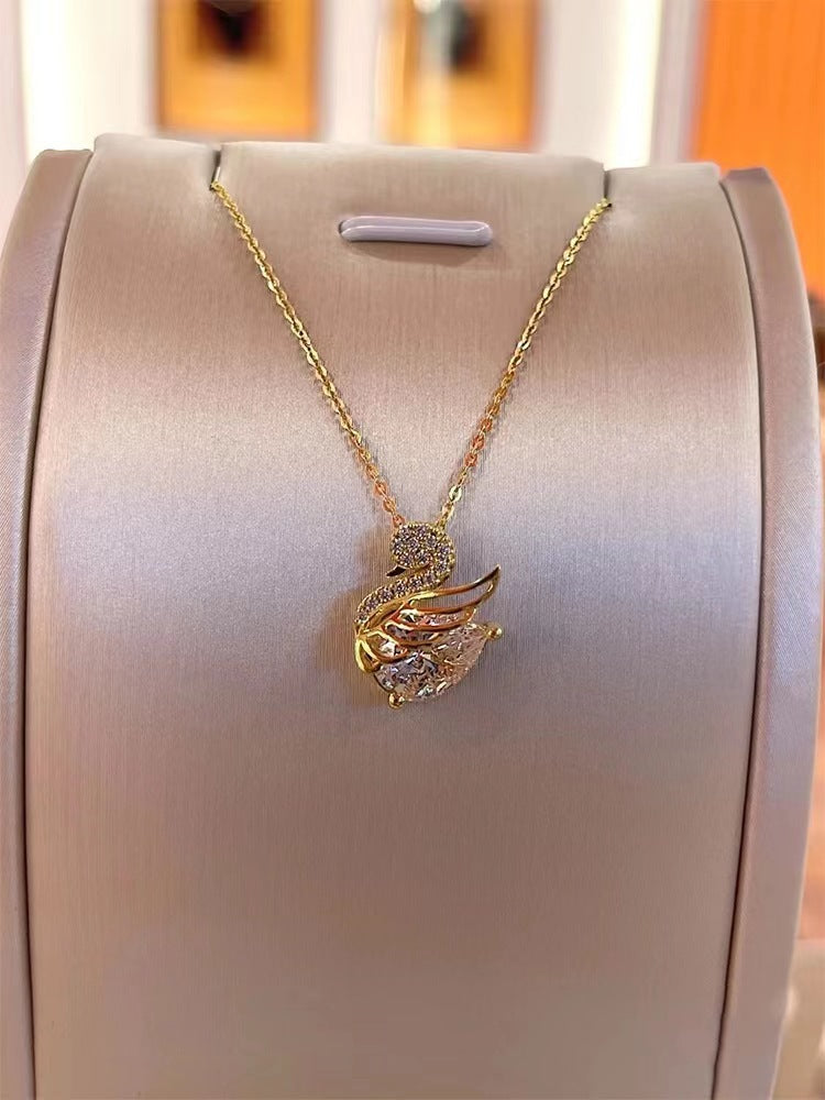 Crystal Swan Necklace - emmy-rae-jewels.com