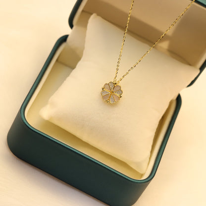 Ellaine Zirconia Four Leaf Clover Necklace - emmy-rae-jewels.com