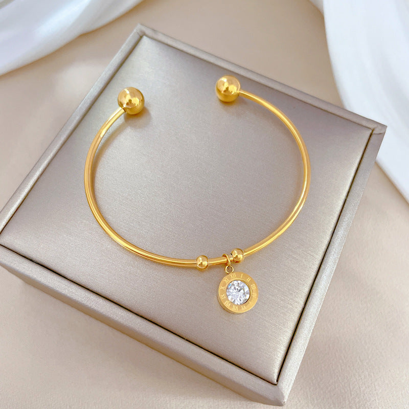 Chromia Crystal Gold Bangle - emmy-rae-jewels.com