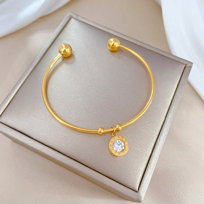 Chromia Crystal Gold Bangle - emmy-rae-jewels.com