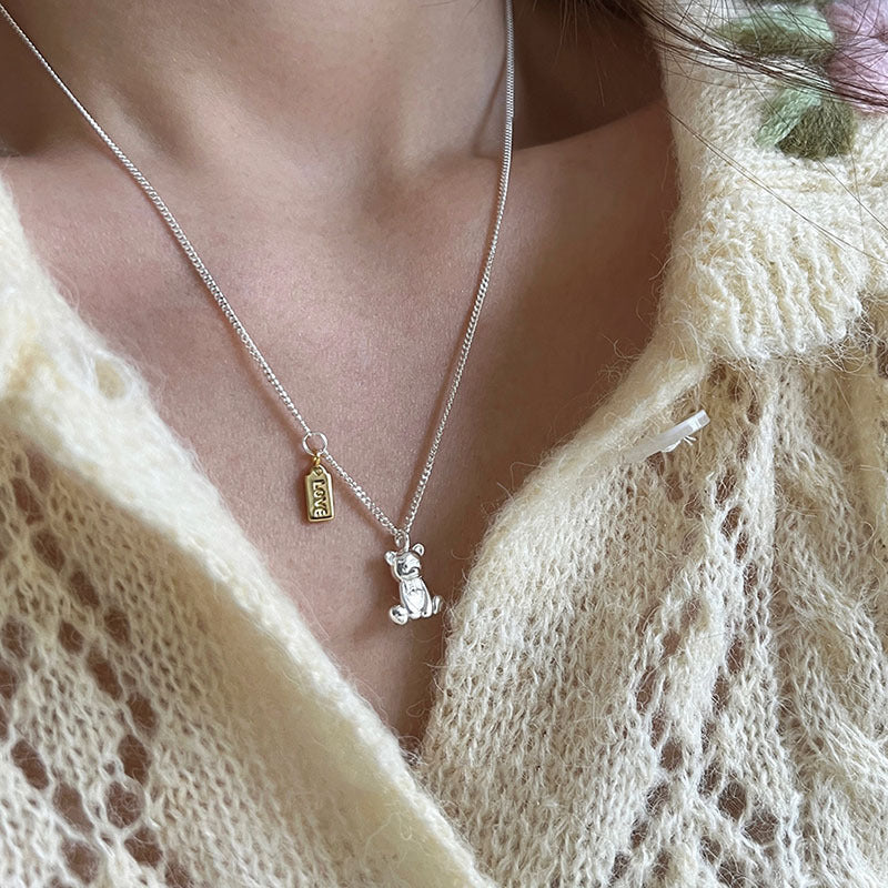Bria Silver Teddy Pendant - emmy-rae-jewels.com