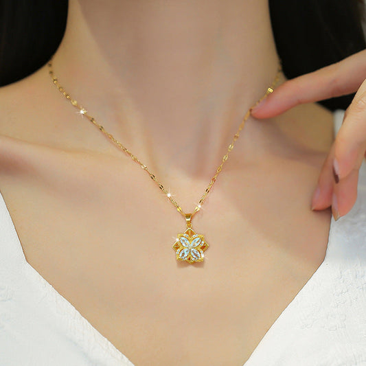 Arabella Crystal Clover Rotatable Pendant - emmy-rae-jewels.com