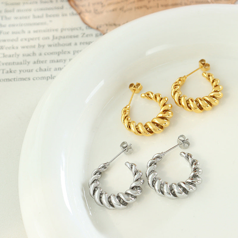 Aurum Golden Twist Earrings - emmy-rae-jewels.com