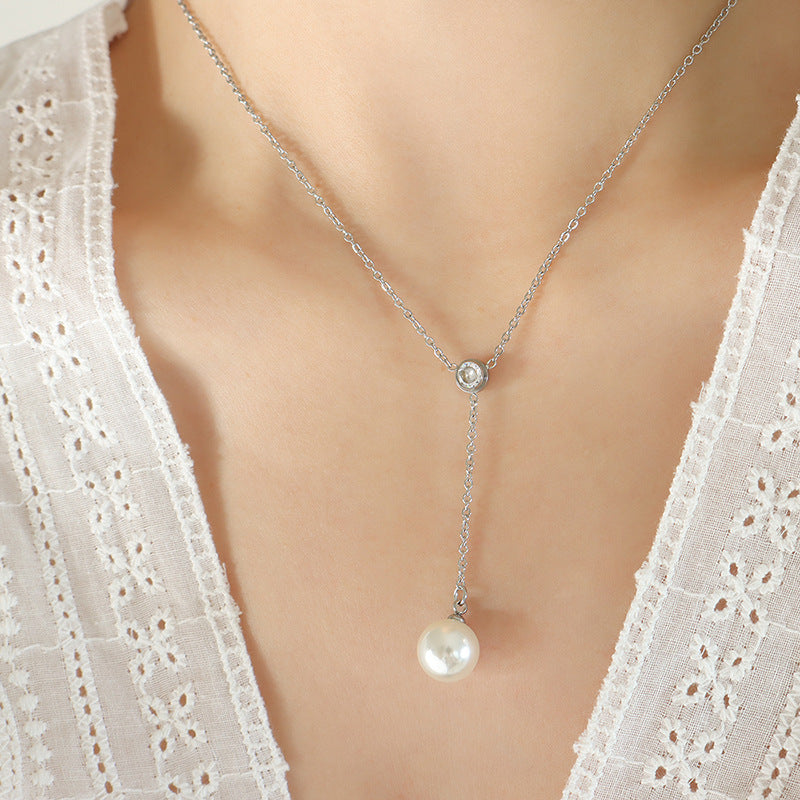 Lila Crystal Pearl Gold Necklace - emmy-rae-jewels.com