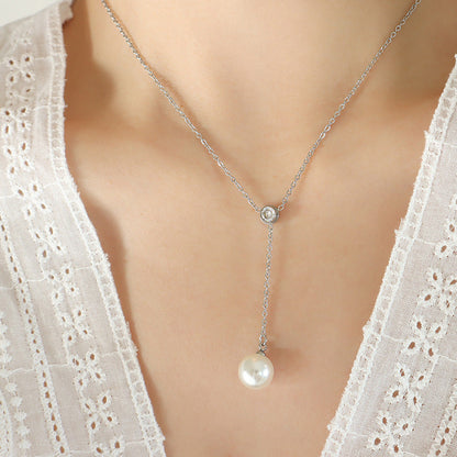Lila Crystal Pearl Gold Necklace - emmy-rae-jewels.com