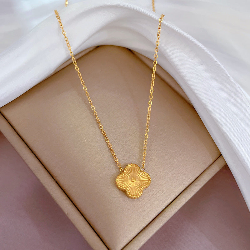 Dupont Gold Clover Necklace - emmy-rae-jewels.com