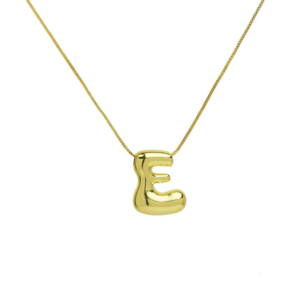 Mini Gold Bubble Initial Necklace