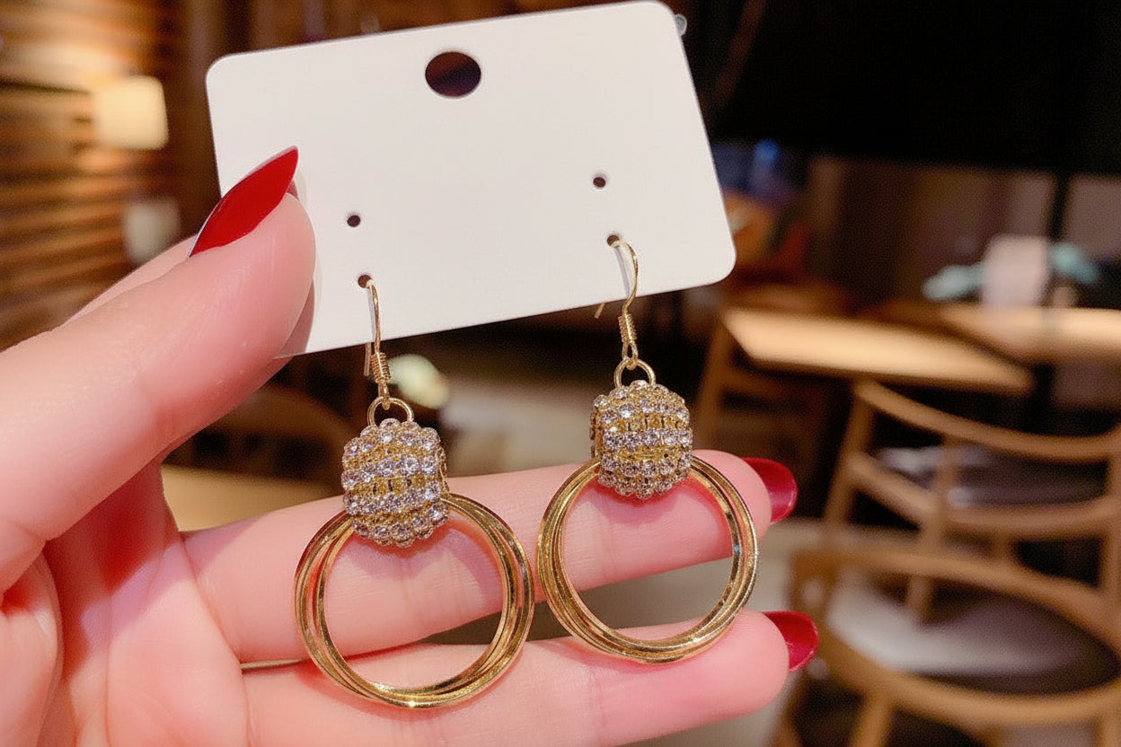 Anastasia Gold Plated Loop Earrings - emmy-rae-jewels.com