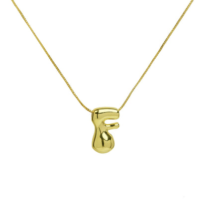 Mini Gold Bubble Initial Necklace