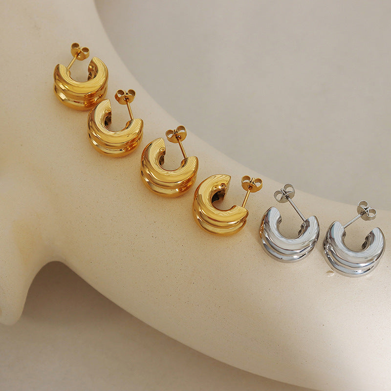 Amarite Double Loop Gold Earrings - emmy-rae-jewels.com