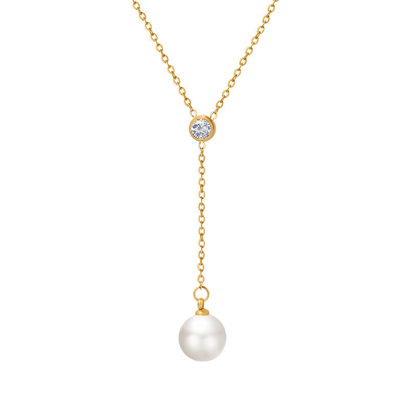 Lila Crystal Pearl Gold Necklace - emmy-rae-jewels.com