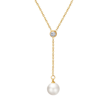 Lila Crystal Pearl Gold Necklace - emmy-rae-jewels.com