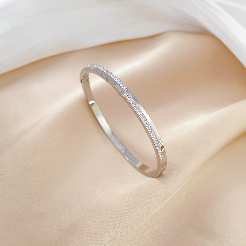 Aera Crystal Gold Bangle - emmy-rae-jewels.com