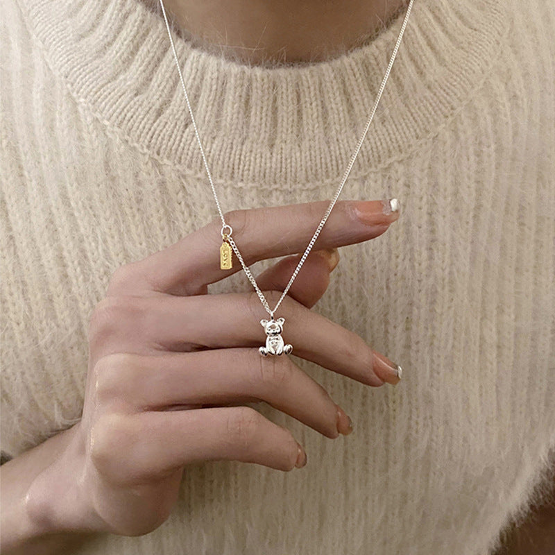 Bria Silver Teddy Pendant - emmy-rae-jewels.com