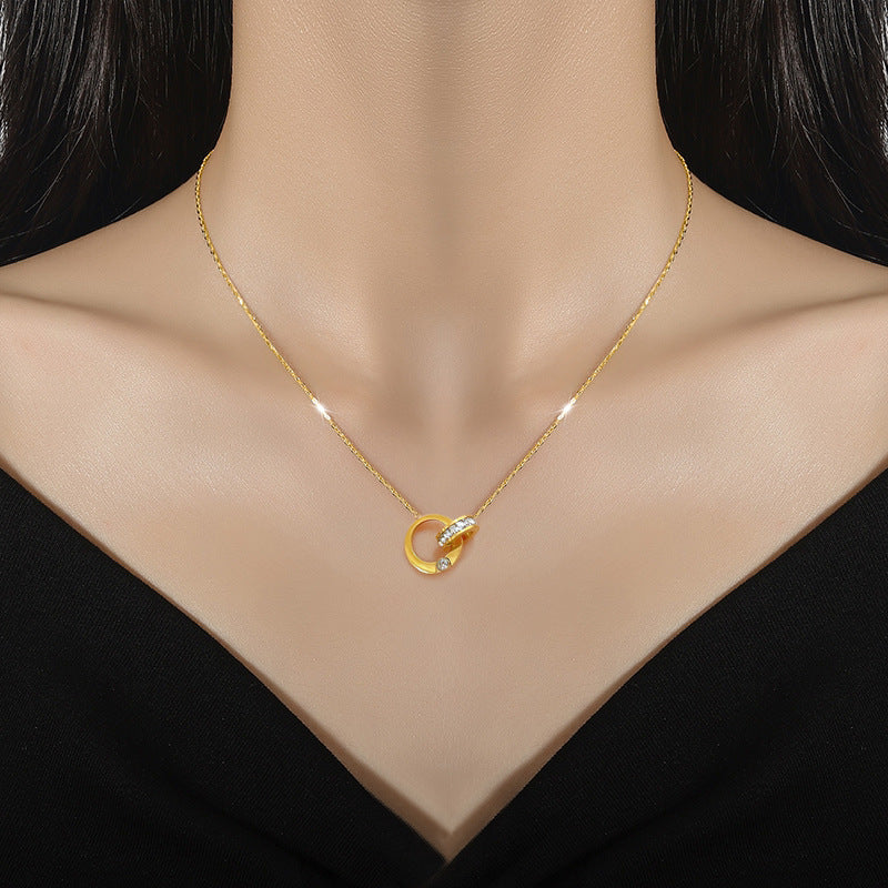 Moreau Dual Loop Gold Pendant
