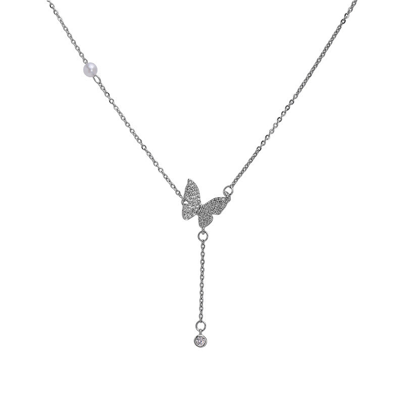 Alicia Butterfly Pearl Necklace - emmy-rae-jewels.com