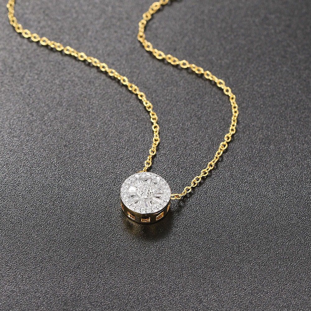 Anne-Marie Round Crystal Gold Necklace - emmy-rae-jewels.com