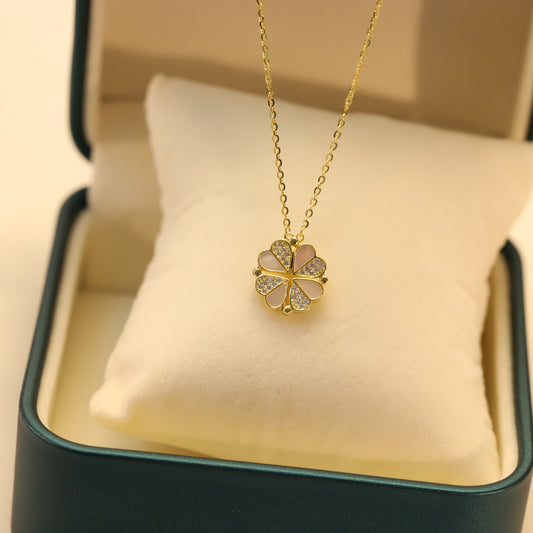 Ellaine Zirconia Four Leaf Clover Necklace - emmy-rae-jewels.com