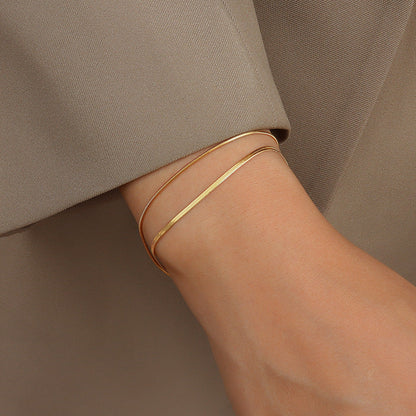 Classia Double Layer Golden Bracelet - emmy-rae-jewels.com