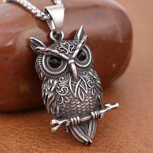 Vintage Owl Wisdom Pendant Necklace - emmy-rae-jewels.com