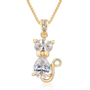 Crystal Cat Pendant Necklace - emmy-rae-jewels.com