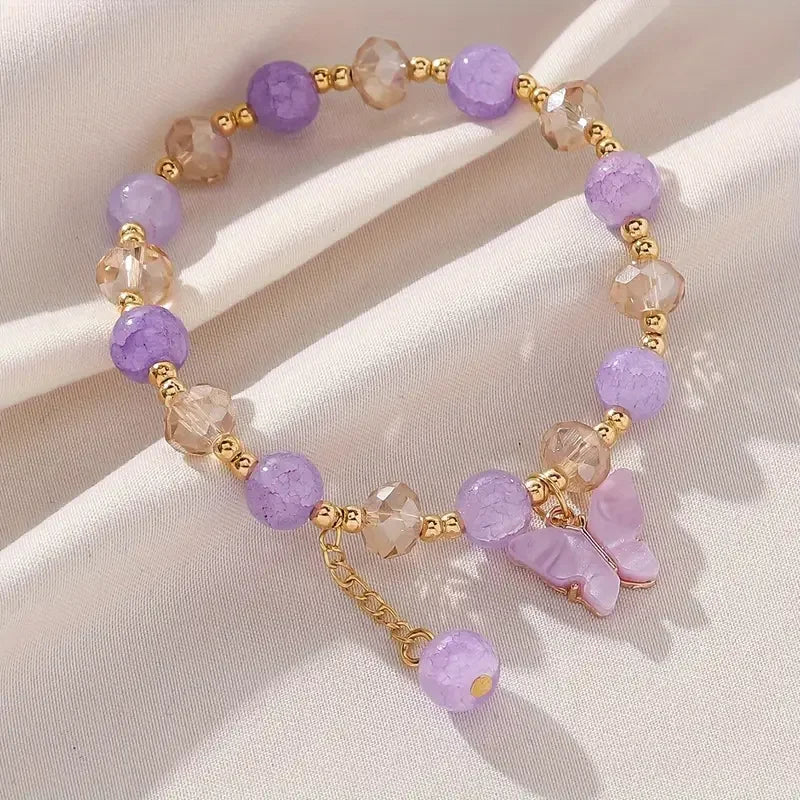 Beautiful Butterfly Beaded Stretch Bracelet - emmy-rae-jewels.com