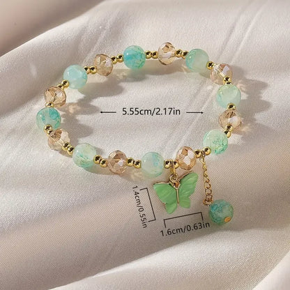 Beautiful Butterfly Beaded Stretch Bracelet - emmy-rae-jewels.com