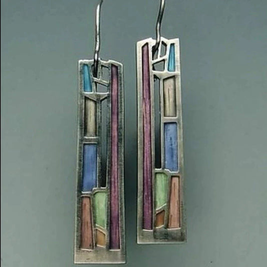 Vintage Colorful Silver Earrings - emmy-rae-jewels.com