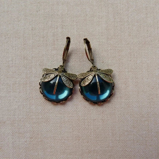 Antique Gold Dragonfly Earrings - emmy-rae-jewels.com