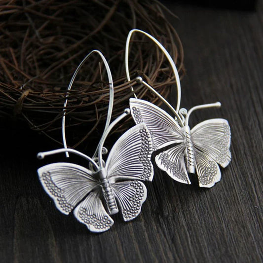 Vintage Silver Butterfly Earrings - emmy-rae-jewels.com