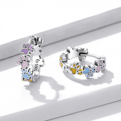 Colourful Paws Hoops Sterling Silver - emmy-rae-jewels.com