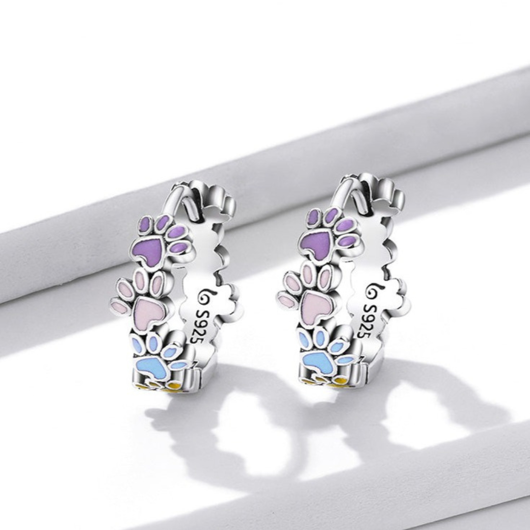 Colourful Paws Hoops Sterling Silver - emmy-rae-jewels.com